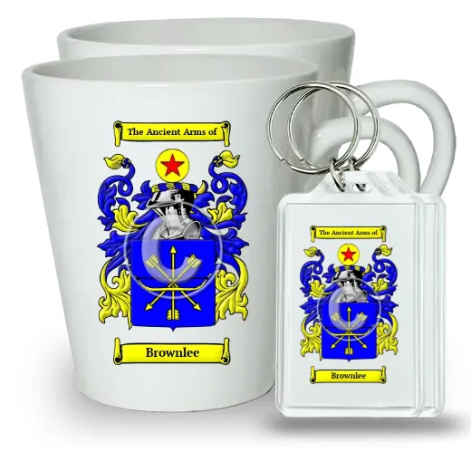 Brownlee Pair of Latte Mugs and Pair of Keychains