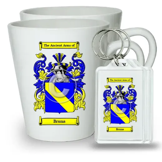 Bruna Pair of Latte Mugs and Pair of Keychains