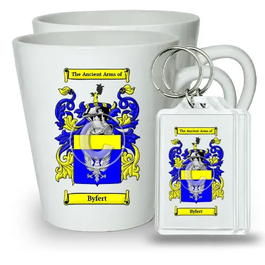 Byfert Pair of Latte Mugs and Pair of Keychains