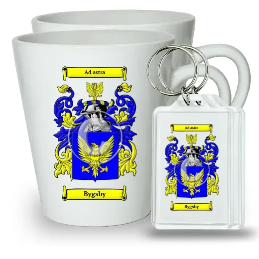 Bygsby Pair of Latte Mugs and Pair of Keychains