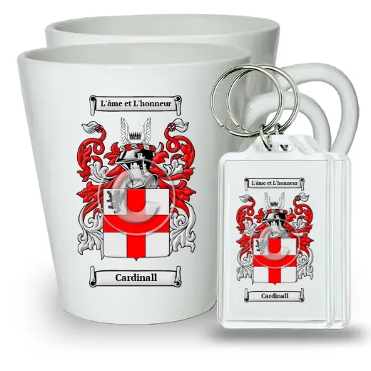 Cardinall Pair of Latte Mugs and Pair of Keychains