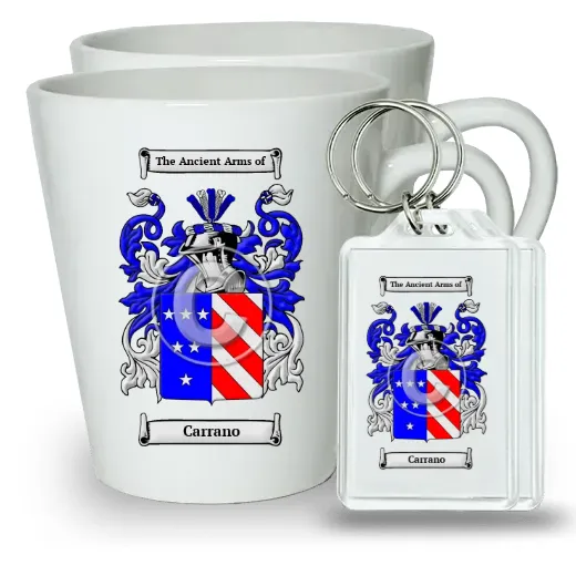 Carrano Pair of Latte Mugs and Pair of Keychains