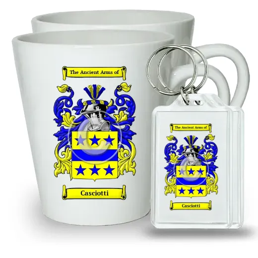 Casciotti Pair of Latte Mugs and Pair of Keychains