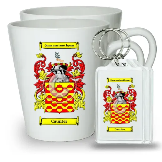 Caunter Pair of Latte Mugs and Pair of Keychains
