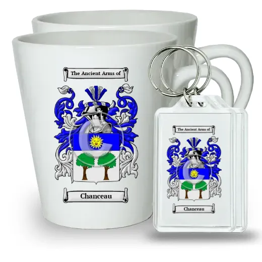 Chanceau Pair of Latte Mugs and Pair of Keychains