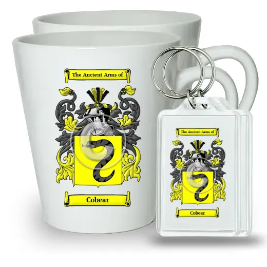 Cobear Pair of Latte Mugs and Pair of Keychains