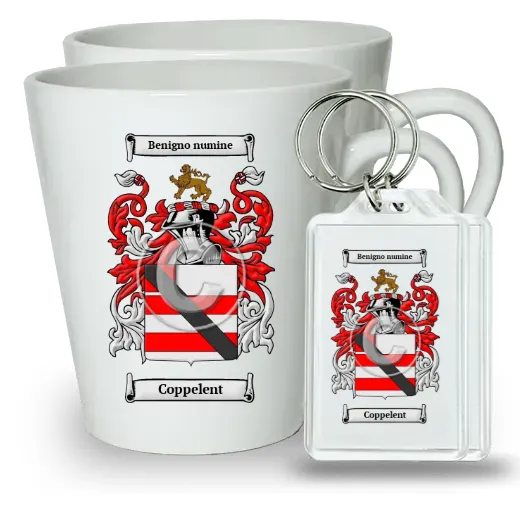 Coppelent Pair of Latte Mugs and Pair of Keychains