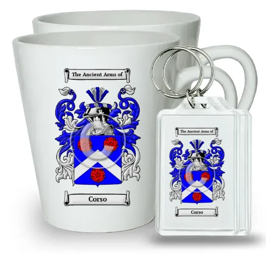 Corso Pair of Latte Mugs and Pair of Keychains