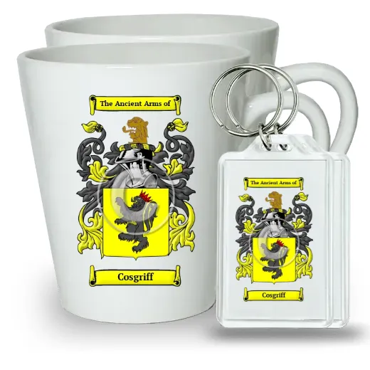 Cosgriff Pair of Latte Mugs and Pair of Keychains