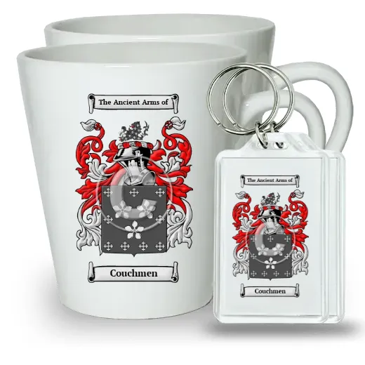 Couchmen Pair of Latte Mugs and Pair of Keychains
