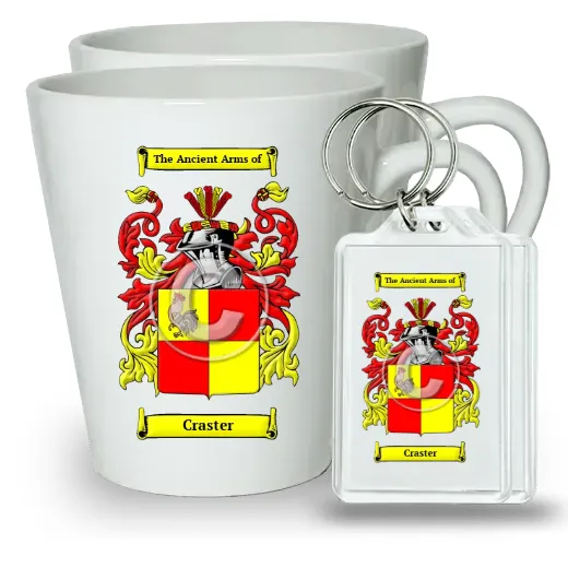 Craster Pair of Latte Mugs and Pair of Keychains