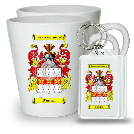 D'arden Pair of Latte Mugs and Pair of Keychains