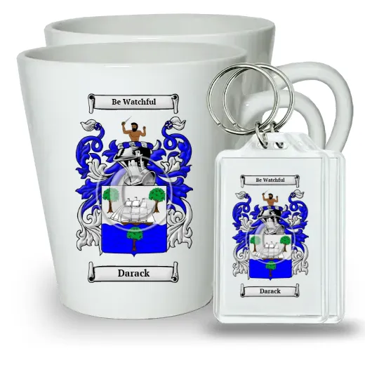 Darack Pair of Latte Mugs and Pair of Keychains