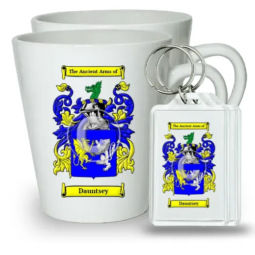Dauntsey Pair of Latte Mugs and Pair of Keychains