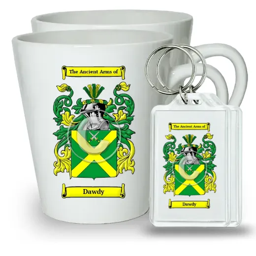 Dawdy Pair of Latte Mugs and Pair of Keychains