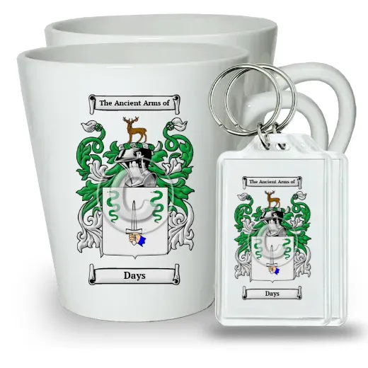 Days Pair of Latte Mugs and Pair of Keychains