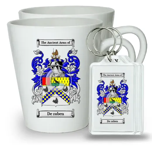 De raben Pair of Latte Mugs and Pair of Keychains