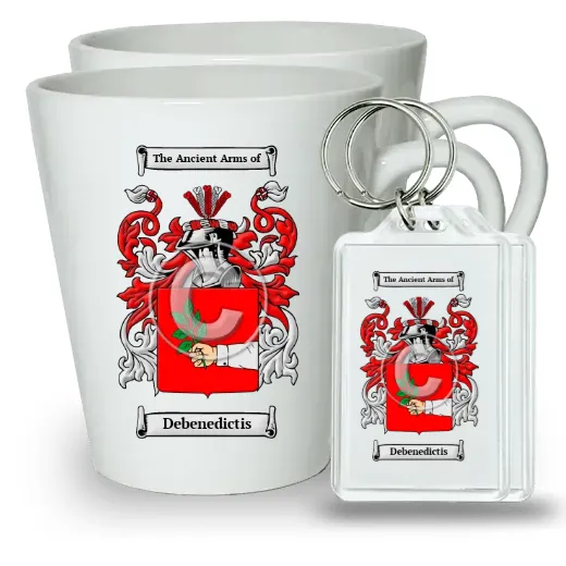 Debenedictis Pair of Latte Mugs and Pair of Keychains