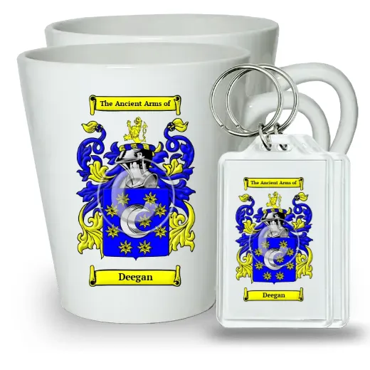Deegan Pair of Latte Mugs and Pair of Keychains