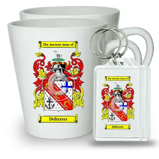 Deferrers Pair of Latte Mugs and Pair of Keychains