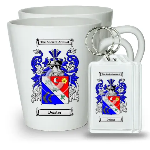 Deister Pair of Latte Mugs and Pair of Keychains