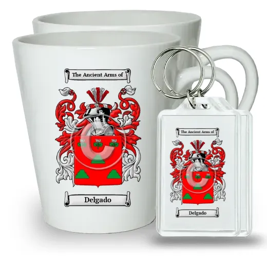 Delgado Pair of Latte Mugs and Pair of Keychains