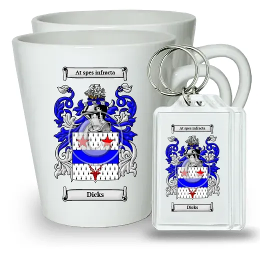 Dicks Pair of Latte Mugs and Pair of Keychains