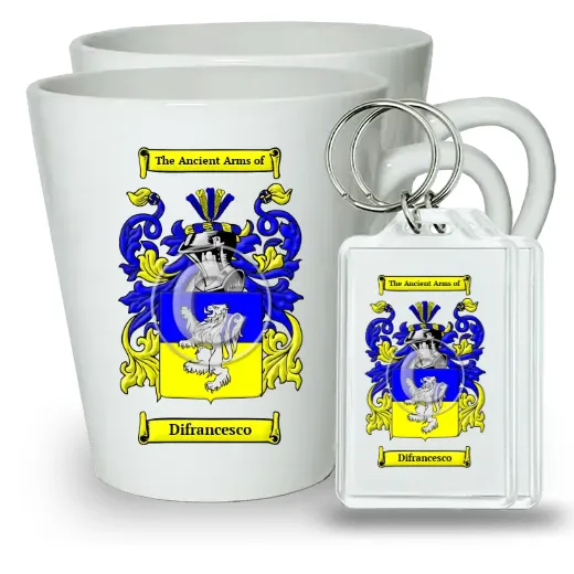 Difrancesco Pair of Latte Mugs and Pair of Keychains