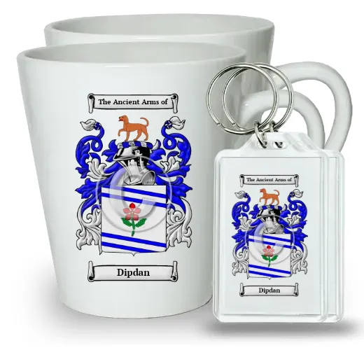 Dipdan Pair of Latte Mugs and Pair of Keychains
