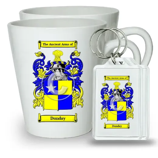 Dunday Pair of Latte Mugs and Pair of Keychains
