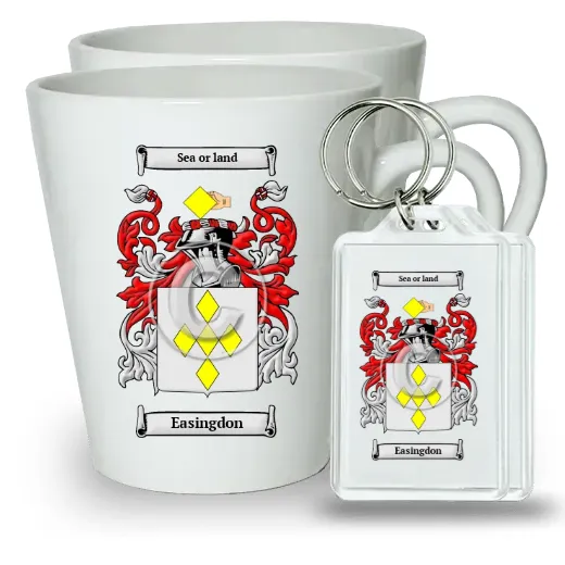 Easingdon Pair of Latte Mugs and Pair of Keychains
