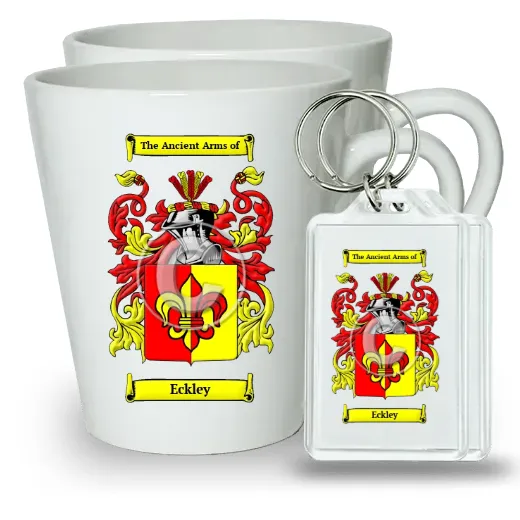 Eckley Pair of Latte Mugs and Pair of Keychains