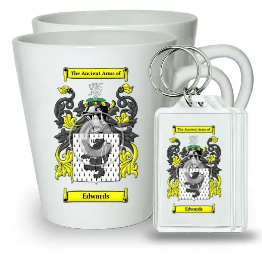 Edwards Pair of Latte Mugs and Pair of Keychains