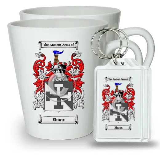 Elmox Pair of Latte Mugs and Pair of Keychains