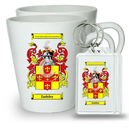 Endsley Pair of Latte Mugs and Pair of Keychains