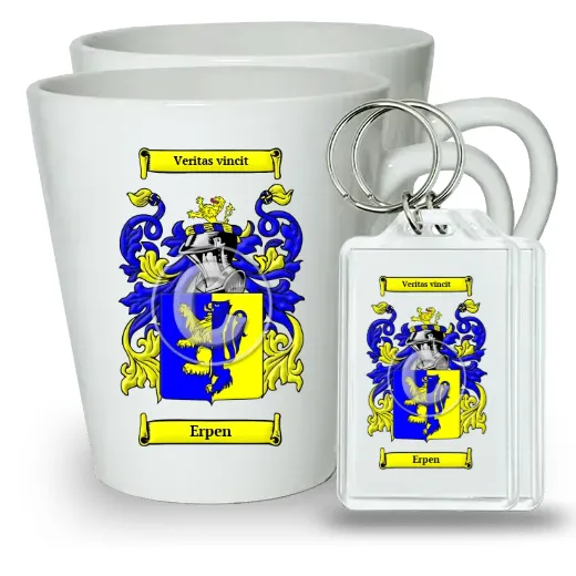 Erpen Pair of Latte Mugs and Pair of Keychains