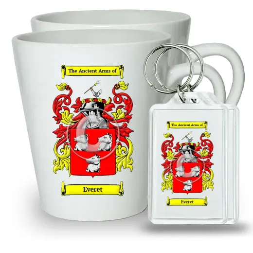 Everet Pair of Latte Mugs and Pair of Keychains