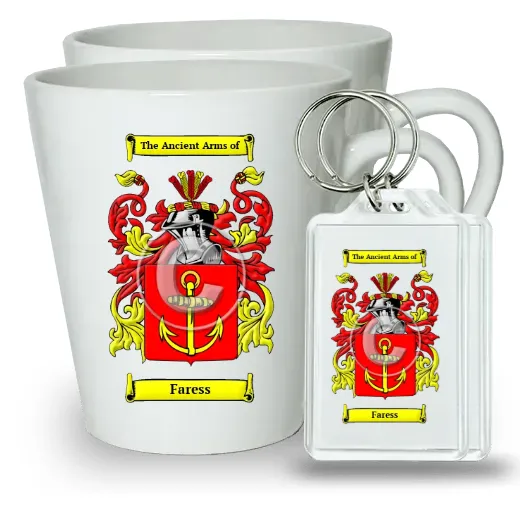 Faress Pair of Latte Mugs and Pair of Keychains