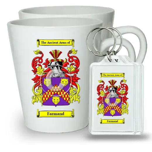 Farmand Pair of Latte Mugs and Pair of Keychains