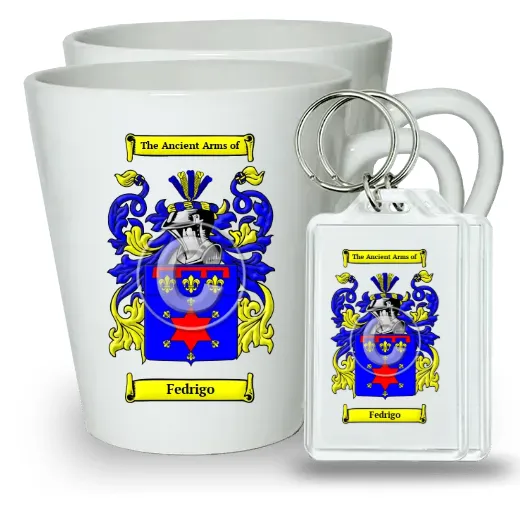 Fedrigo Pair of Latte Mugs and Pair of Keychains
