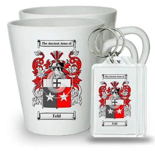 Feld Pair of Latte Mugs and Pair of Keychains