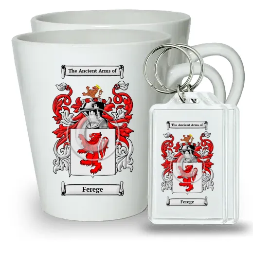 Ferege Pair of Latte Mugs and Pair of Keychains