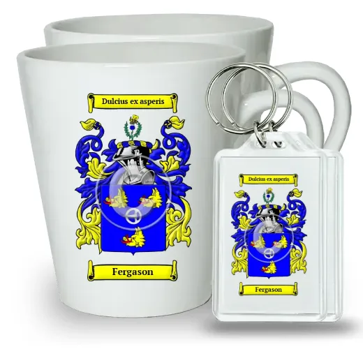 Fergason Pair of Latte Mugs and Pair of Keychains