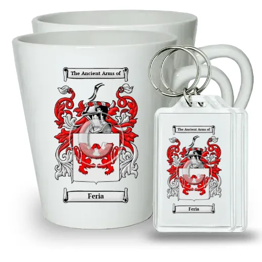 Feria Pair of Latte Mugs and Pair of Keychains