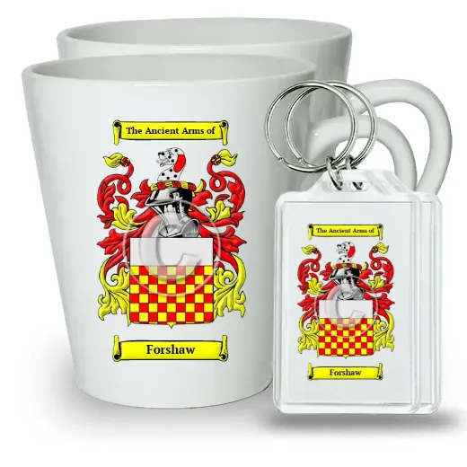 Forshaw Pair of Latte Mugs and Pair of Keychains