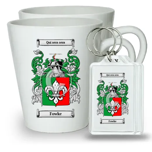 Fowke Pair of Latte Mugs and Pair of Keychains