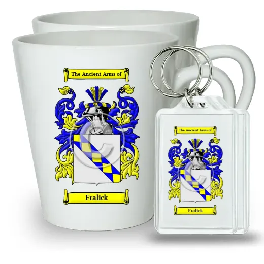 Fralick Pair of Latte Mugs and Pair of Keychains