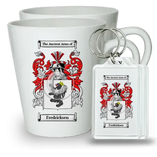 Fredricksen Pair of Latte Mugs and Pair of Keychains