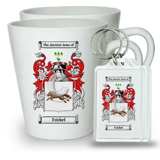 Frickel Pair of Latte Mugs and Pair of Keychains