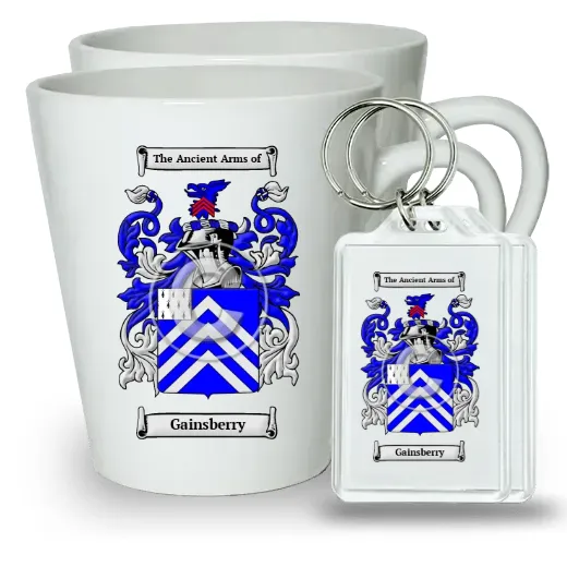 Gainsberry Pair of Latte Mugs and Pair of Keychains